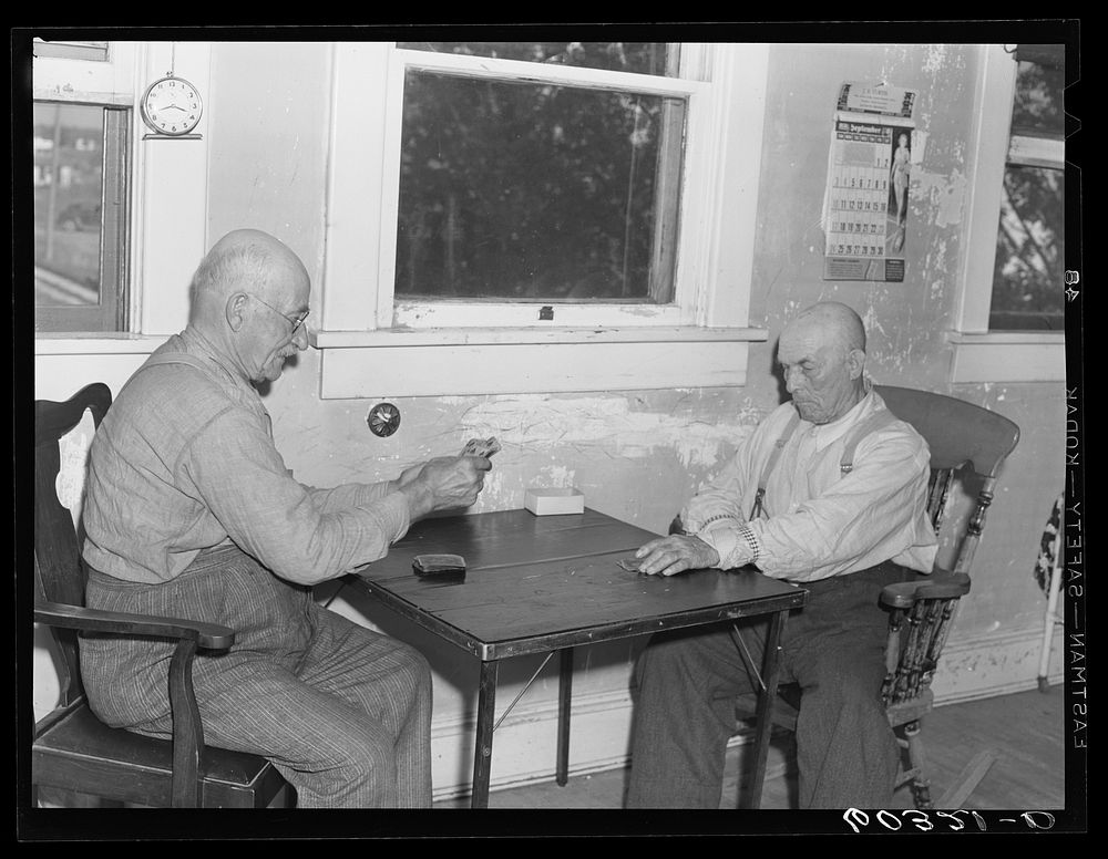 Card game in Northern Minnesota Pioneers' Home. Spooner, Minnesota. Sourced from the Library of Congress.