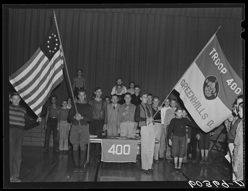 Boy Scout troop at Greenhills, Ohio. Sourced from the Library of Congress.
