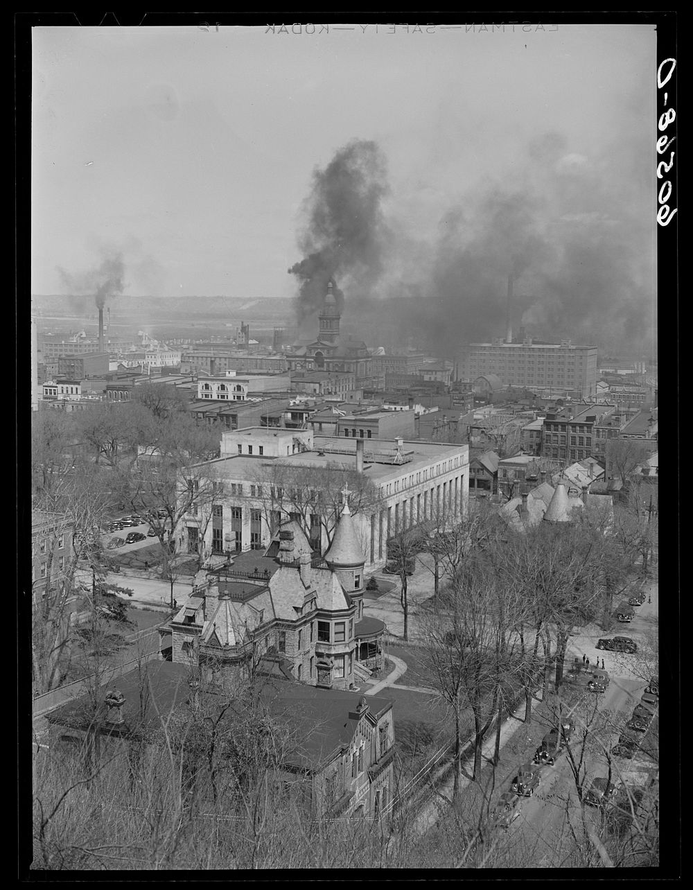 Dubuque, Iowa. Smoke from sash and door mills. Sourced from the Library of Congress.
