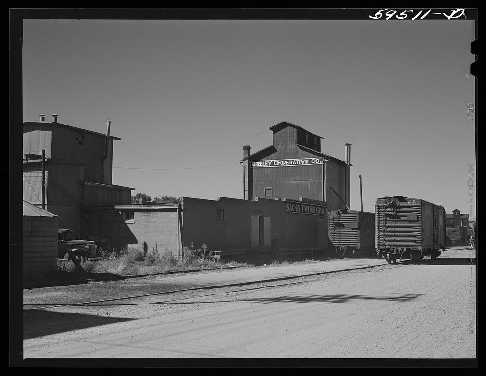 Grain storage elevator. Greeley Cooperative, Colorado. Sourced from the Library of Congress.