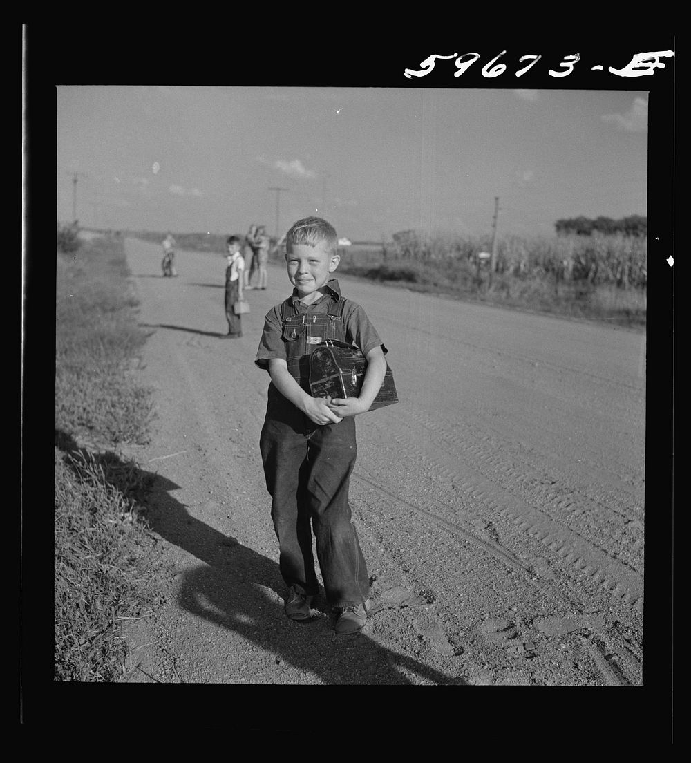Children coming home from school. Two Rivers Non-Stock Cooperative Company, FSA (Farm Security Administration) co-op.…