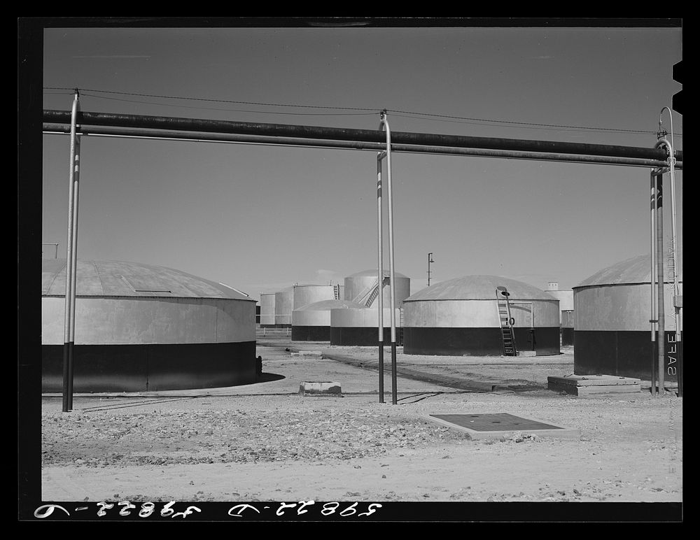 [Untitled photo, possibly related to: Barnsdall oil refinery. Wichita, Kansas]. Sourced from the Library of Congress.