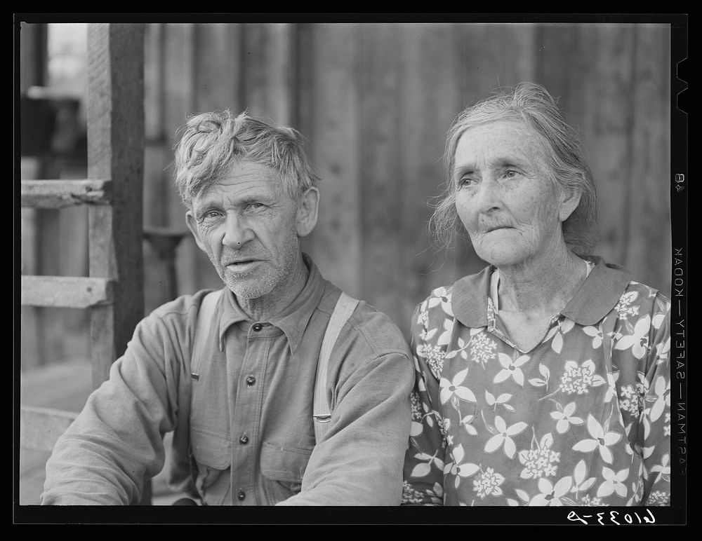 Ozark mountain farmer and wife. Missouri. Sourced from the Library of Congress.