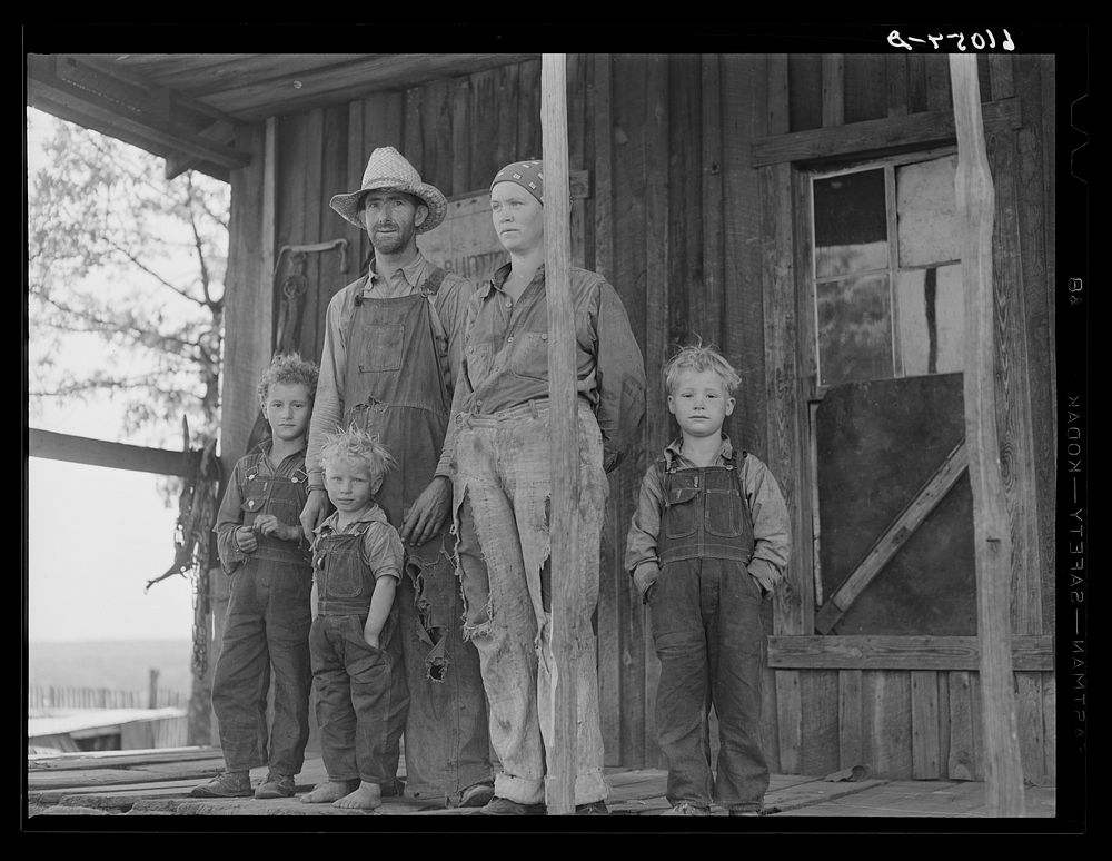 Ozark Mountain farmer and family. Missouri. Sourced from the Library of Congress.