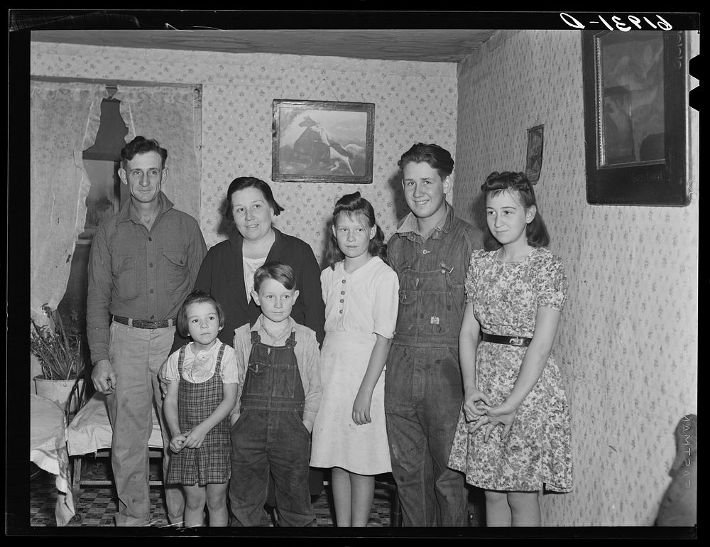 FSA (Farm Security Administration) rural rehabilitation borrower and family. Labette County, Kansas. Sourced from the…