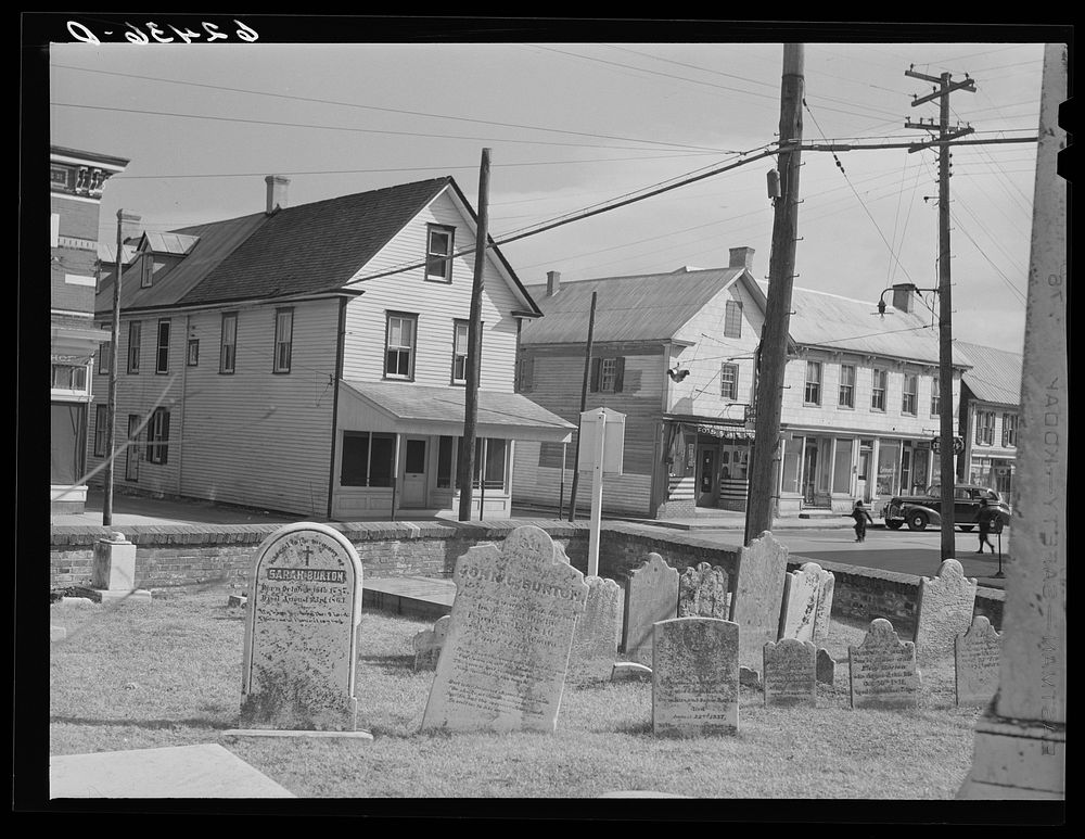 Church yard on main street. Lewes, Delaware. Sourced from the Library of Congress.
