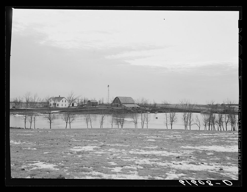 [Untitled photo, possibly related to: Frozen pond on farm in Day County, South Dakota]. Sourced from the Library of Congress.