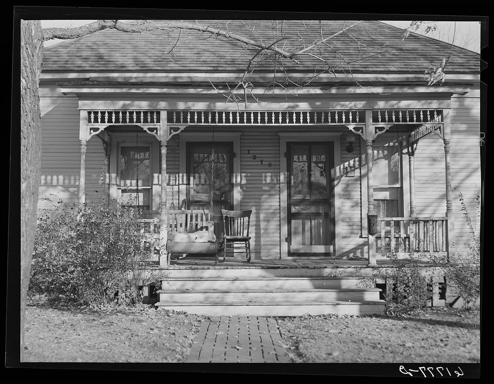 Front porch. Chanute, Kansas. Sourced from the Library of Congress.