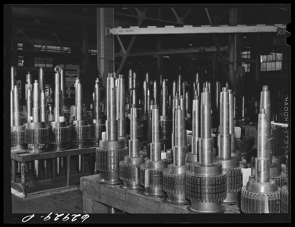 Cores for generators at General Electric plant. Erie, Pennsylvania. Sourced from the Library of Congress.