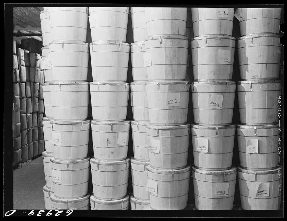 Butter at Fulton Market cold storage plant. Chicago, Illinois. Sourced from the Library of Congress.