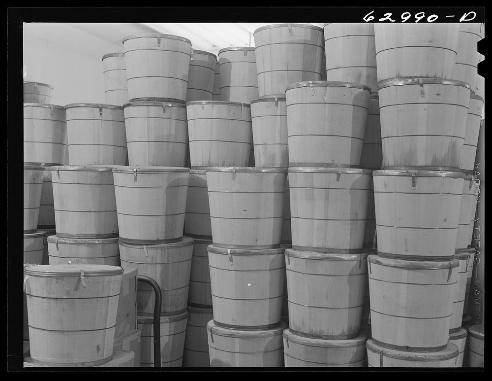 [Untitled photo, possibly related to: Butter at Fulton Market cold storage plant. Chicago, Illinois]. Sourced from the…