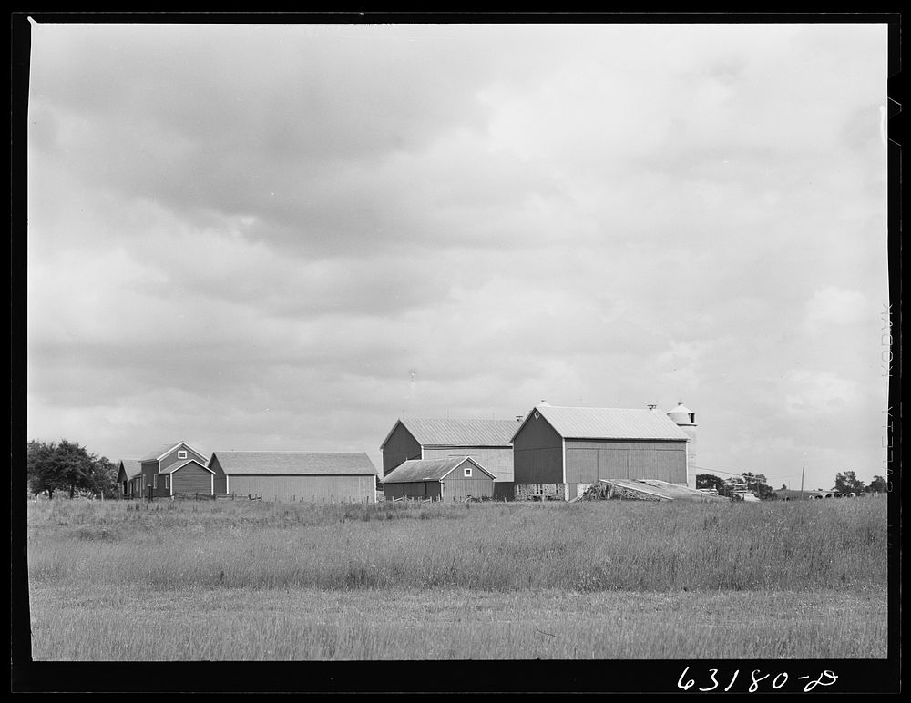 Farm buildings. Fond du Lac County, Wisconsin. Sourced from the Library of Congress.