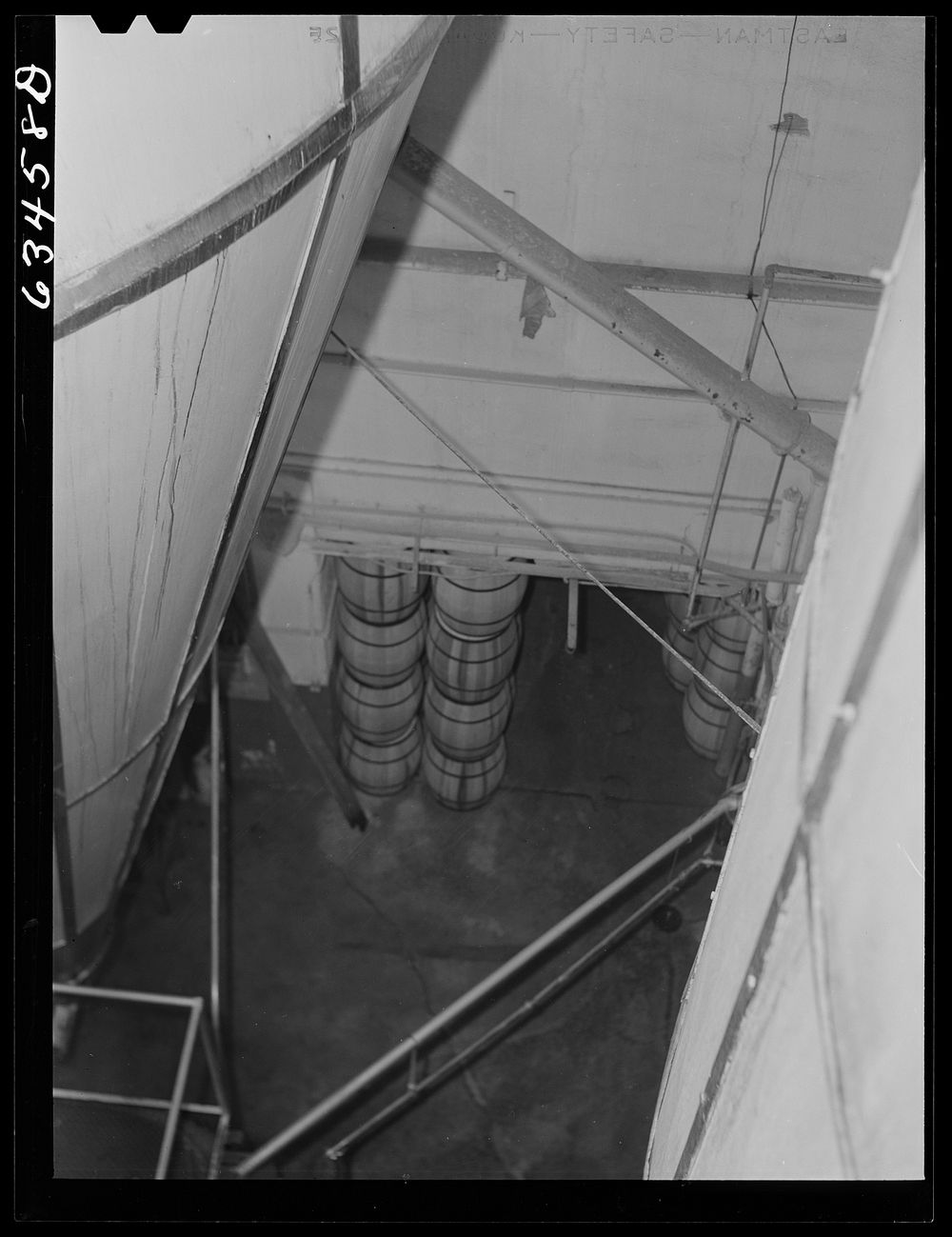 [Untitled photo, possibly related to: Barrels of powdered milk at condensary. Antigo, Wisconsin]. Sourced from the Library…