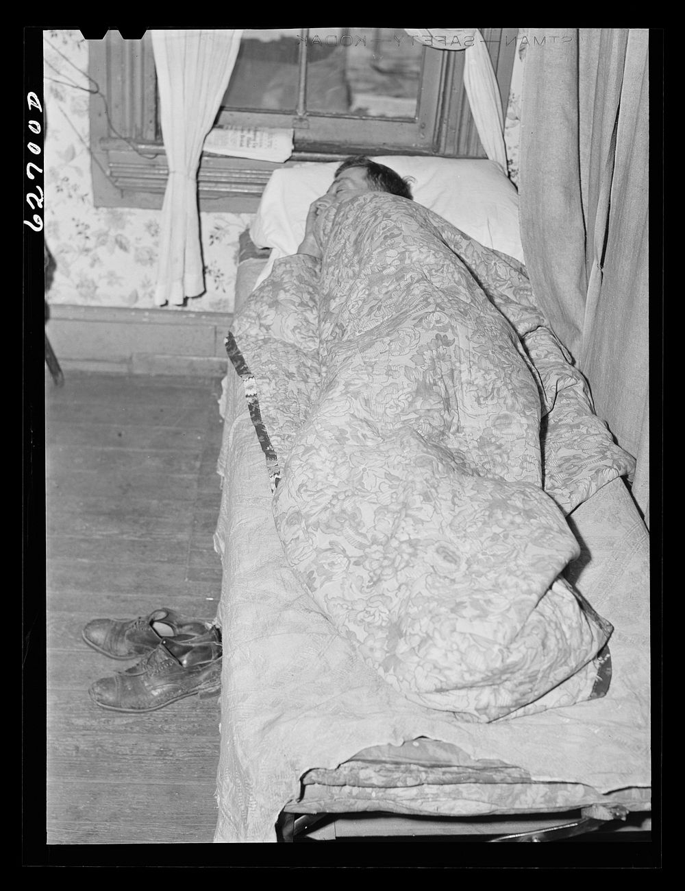 [Untitled photo, possibly related to: Man sleeping at Salvation Army. Newport News, Virginia]. Sourced from the Library of…