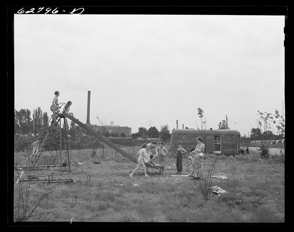 [Untitled photo, possibly related to: Playground at FSA (Farm Security Administration) trailer camp. Erie, Pennsylvania].…