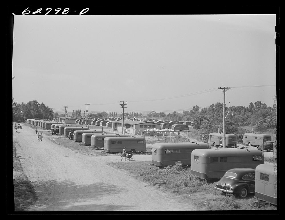 FSA (Farm Security Administration) trailer camp at Erie, Pennylvania. 200 family units of housing for defense workers in the…