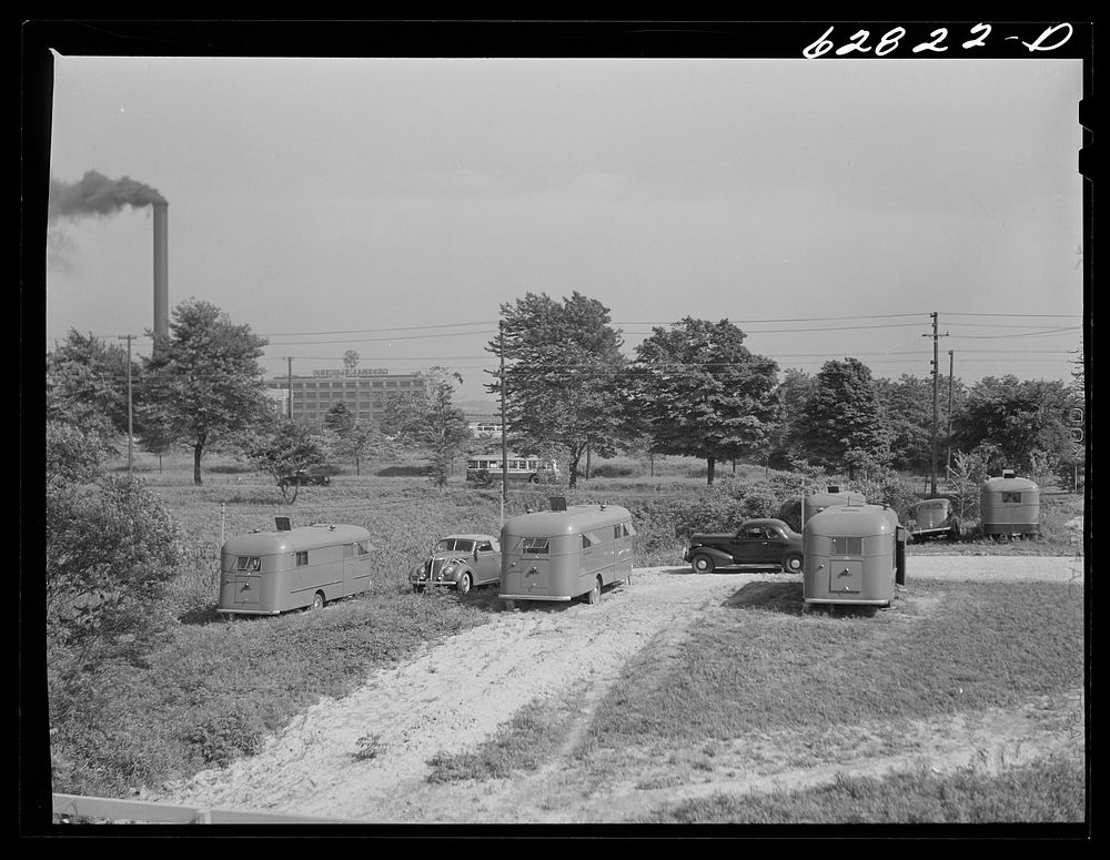 FSA (Farm Security Administration) trailer camp for General Electric workers. Erie, Pennsylvania. Sourced from the Library…