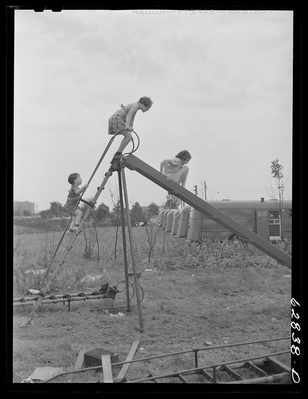 Playground at FSA (Farm Security Administration) trailer camp. Erie, Pennsylvania. Sourced from the Library of Congress.
