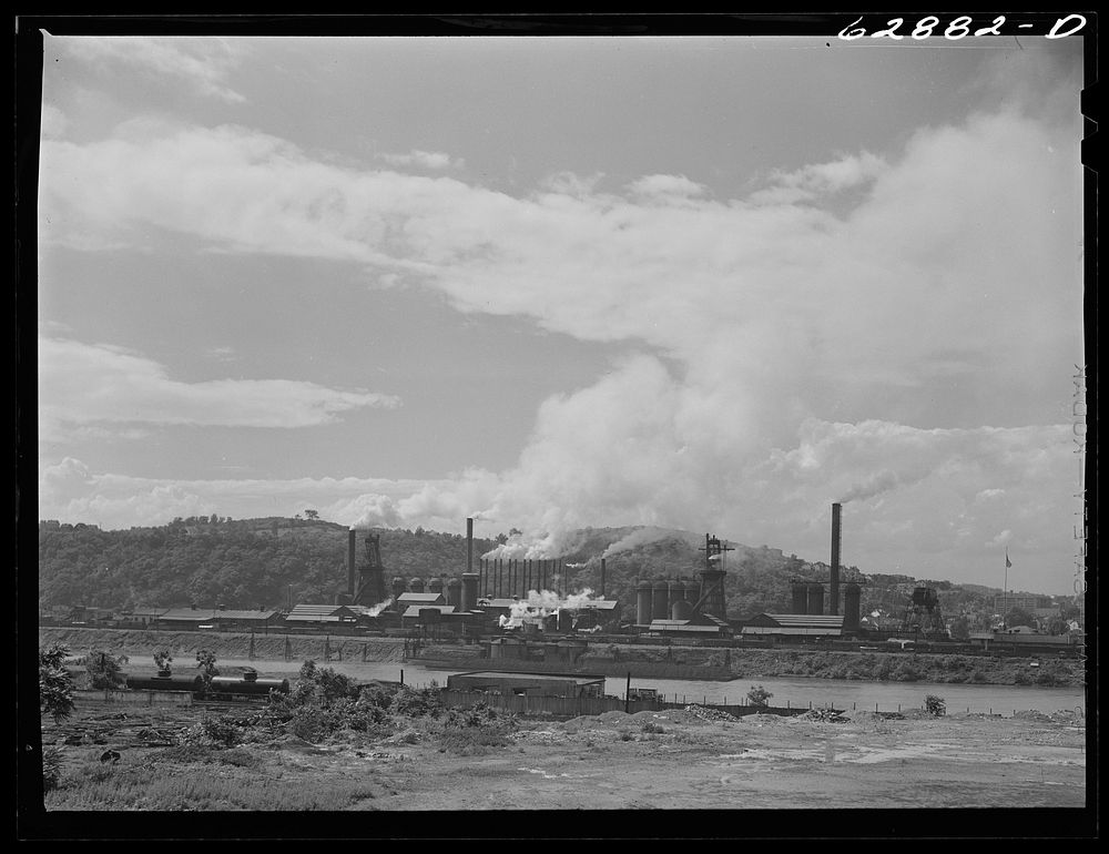 [Untitled photo, possibly related to: Carnegie-Illinois steelworks. Etna, Pennsylvania]. Sourced from the Library of…