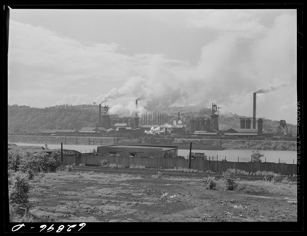 [Untitled photo, possibly related to: Carnegie-Illinois steelworks. Etna, Pennsylvania]. Sourced from the Library of…