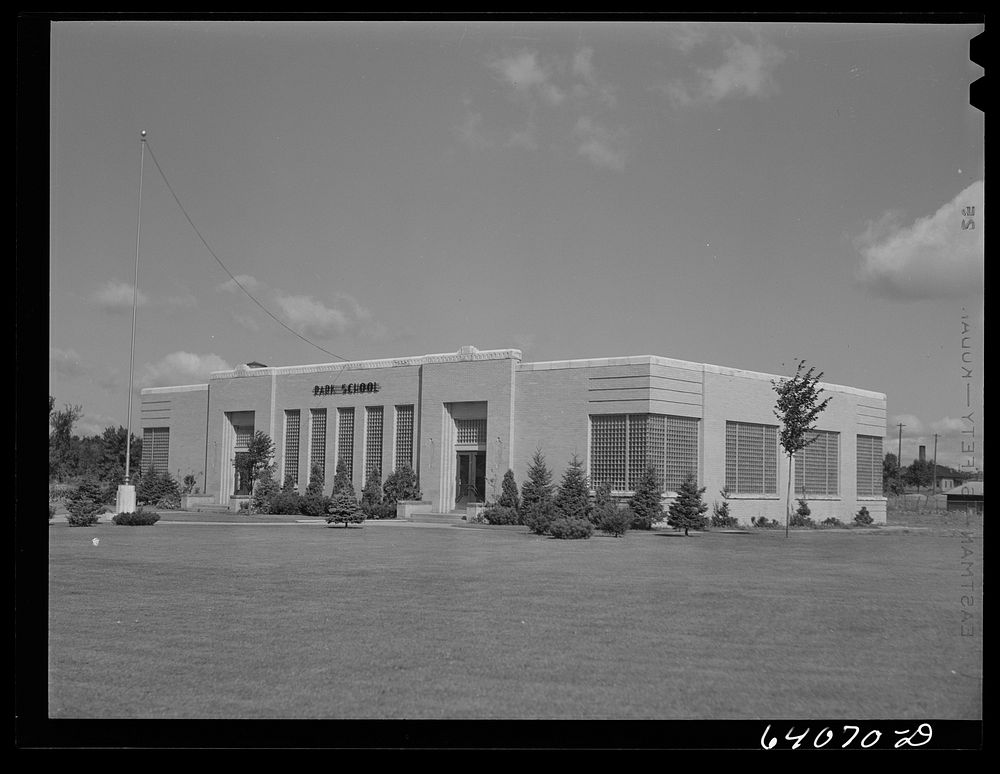 Modern schoolhouse. Hibbing, Minnesota. Sourced from the Library of Congress.