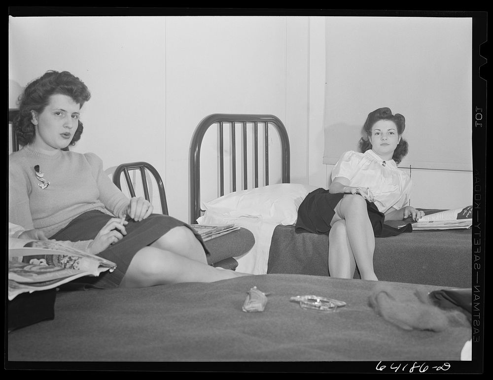 [Untitled photo, possibly related to: These girls work at the Aberdeen proving grounds and live in dormitory built by FSA…
