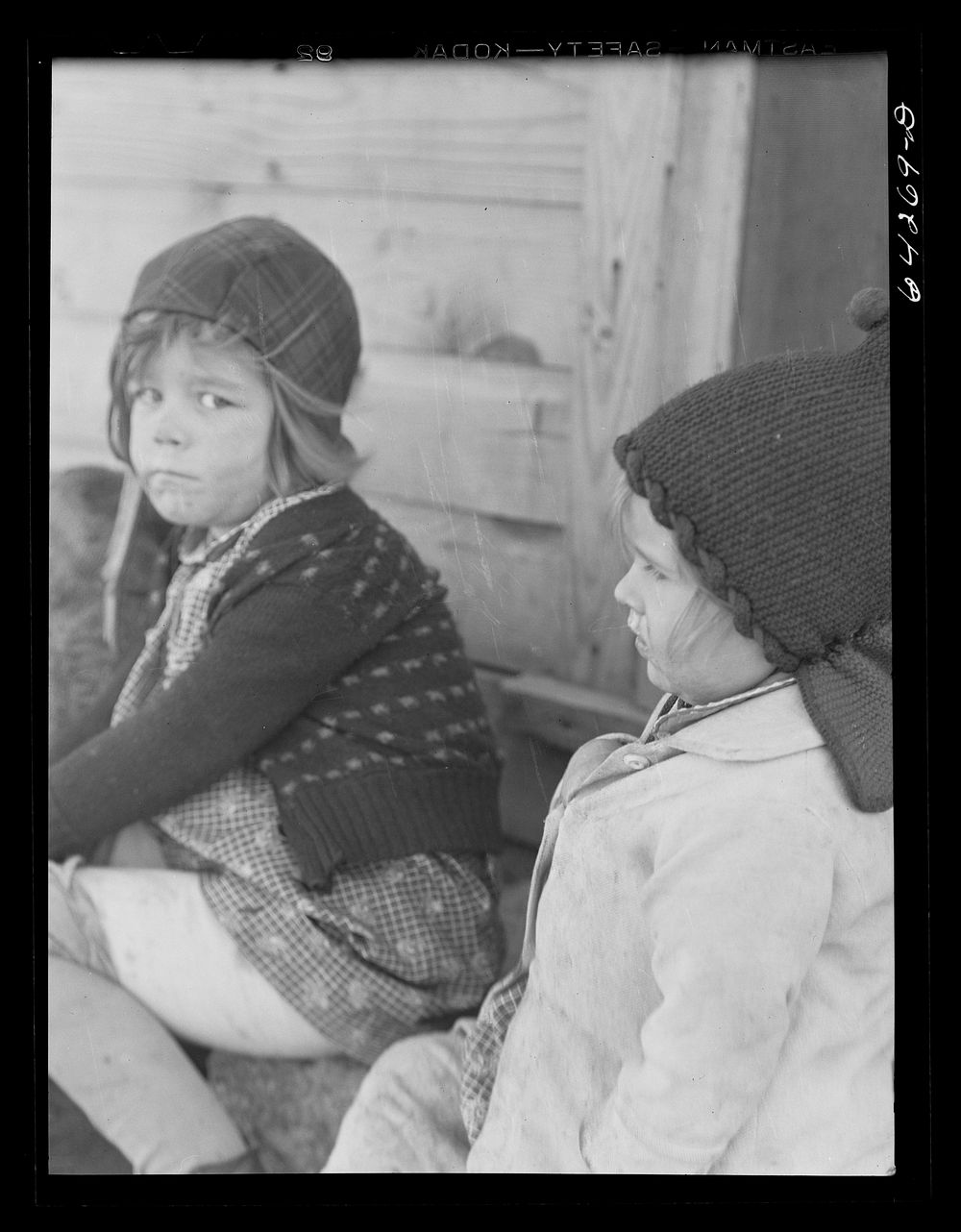 Newton County, Missouri. Camp Crowder area. Children of construction workers living in cabins along U.S. Highway No. 71 by…