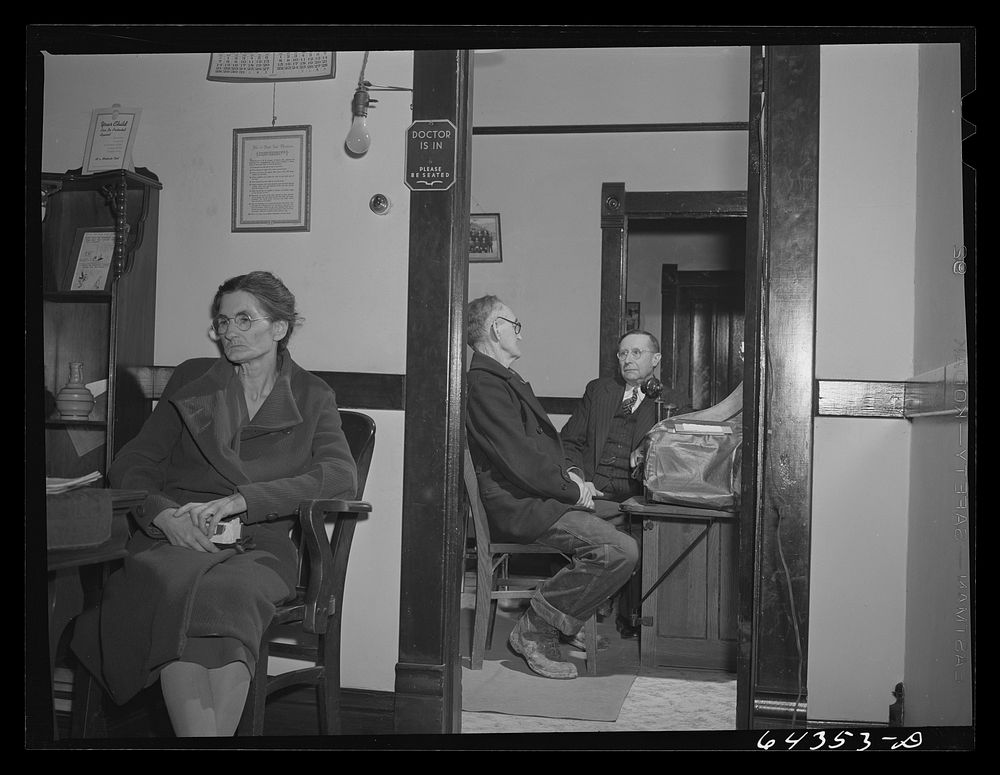 Oran, Missouri. Doctor's office and waiting room. Sourced from the Library of Congress.