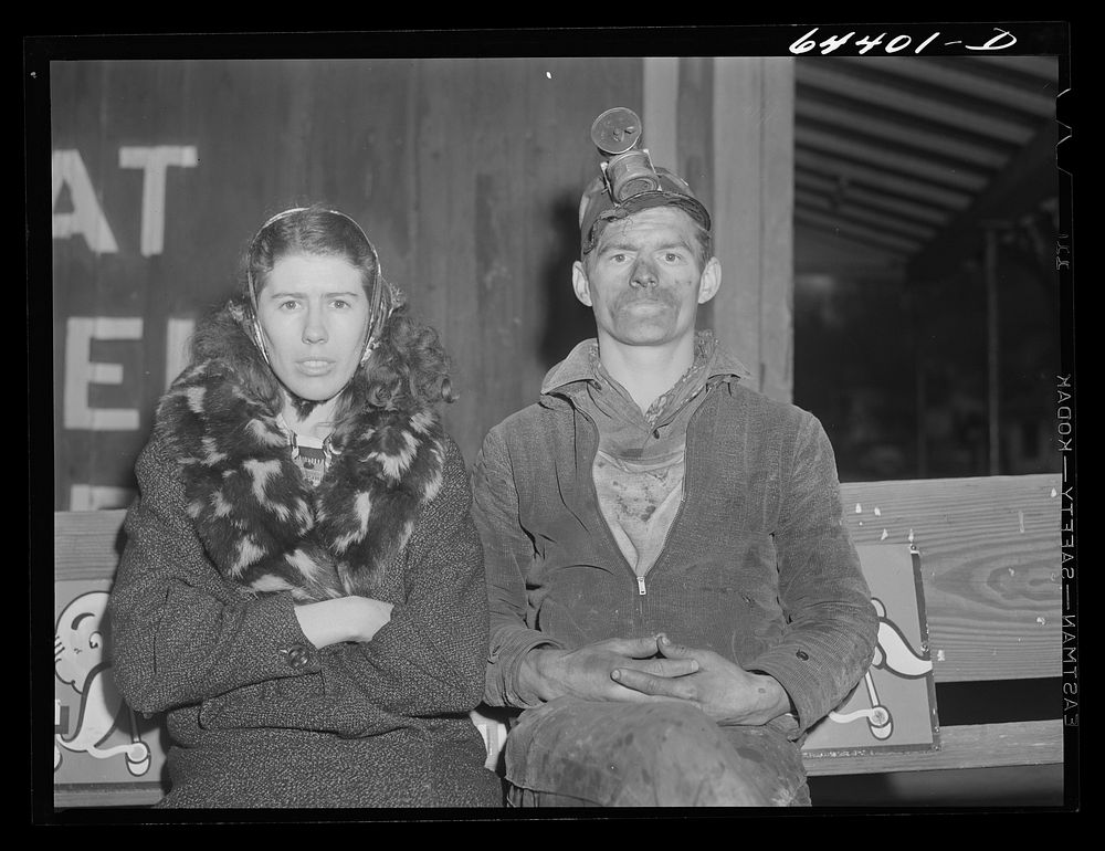 Pomeroy, Ohio. Coal miner and his wife. Sourced from the Library of Congress.
