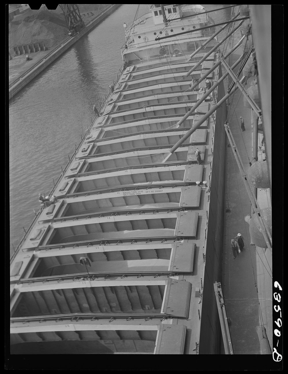 Loading grain boat. Occident elevator. Duluth, Minnesota. Sourced from the Library of Congress.