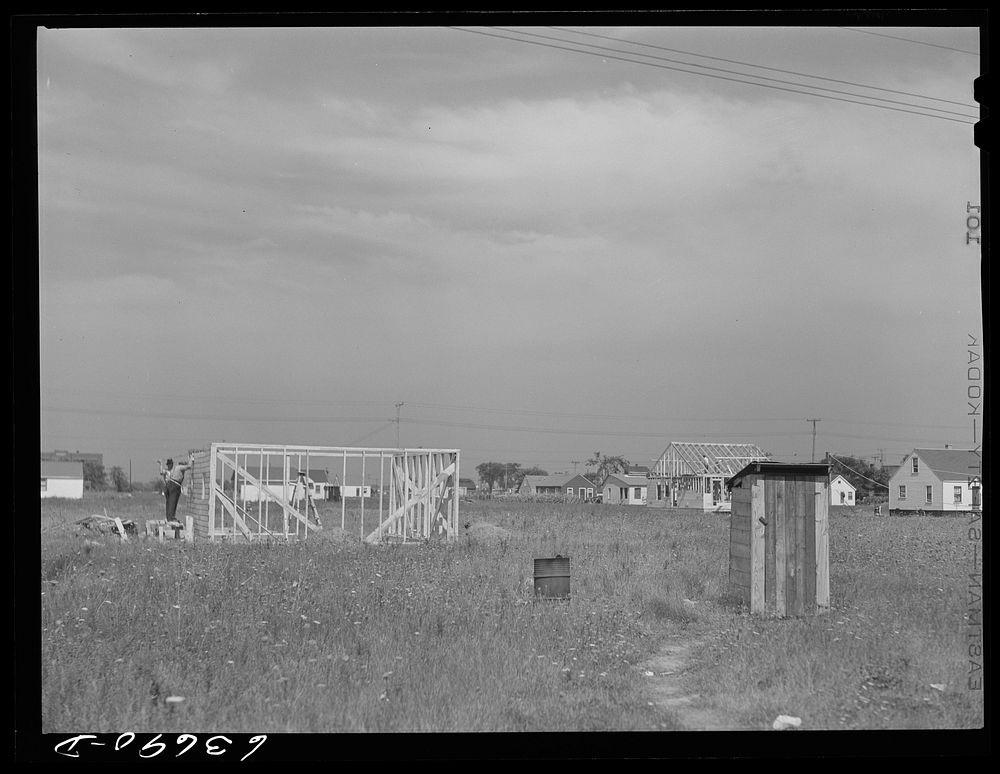 New houses going up on the outskirts of Detroit, Michigan. Sourced from the Library of Congress.