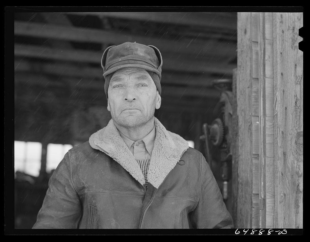 Adams County, North Dakota. North Dakota stock farmer George P. Moeller. Sourced from the Library of Congress.