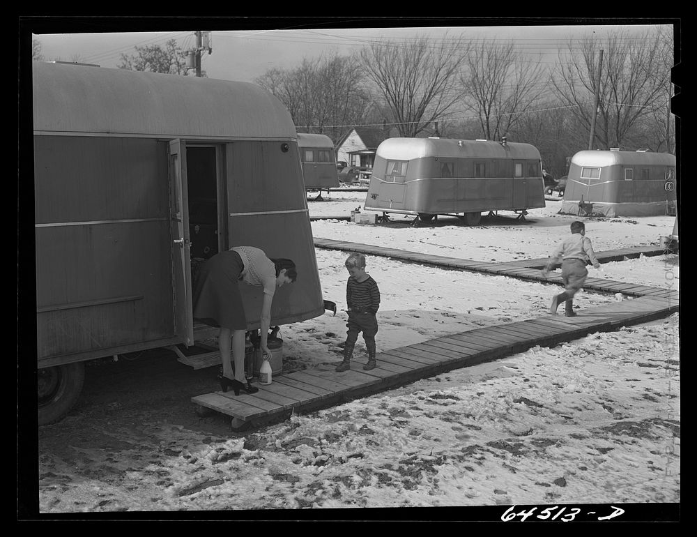 [Untitled photo, possibly related to: Burlington, Iowa. Acres unit, FSA (Farm Security Administration) trailer camp. Frank…