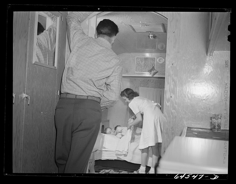 Burlington, Iowa. Acres unit of FSA (Farm Security Administration) camp. In the Cecil Patrick trailer. For workers at…
