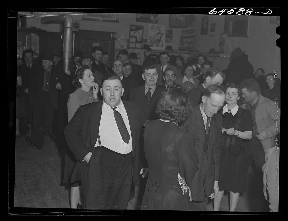 Meeker County, Minnesota. Farmers' dance in crossroads store. Sourced from the Library of Congress.