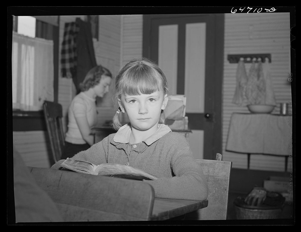 Morton County, North Dakota. Schoolgirl. Sourced from the Library of Congress.