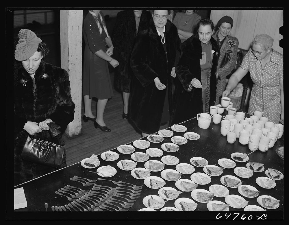 Epping, North Dakota. Pie and coffee served by the ladies of the WCTU (Woman's Christian Temperance Union) at meeting of…