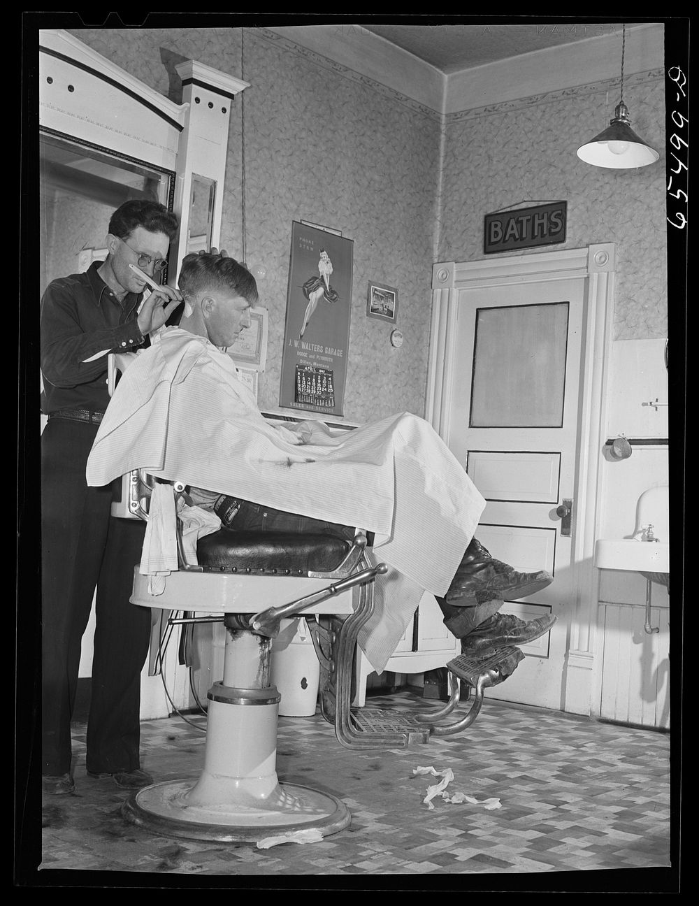 Wisdom, Montana. Barbershop. Sourced from the Library of Congress.