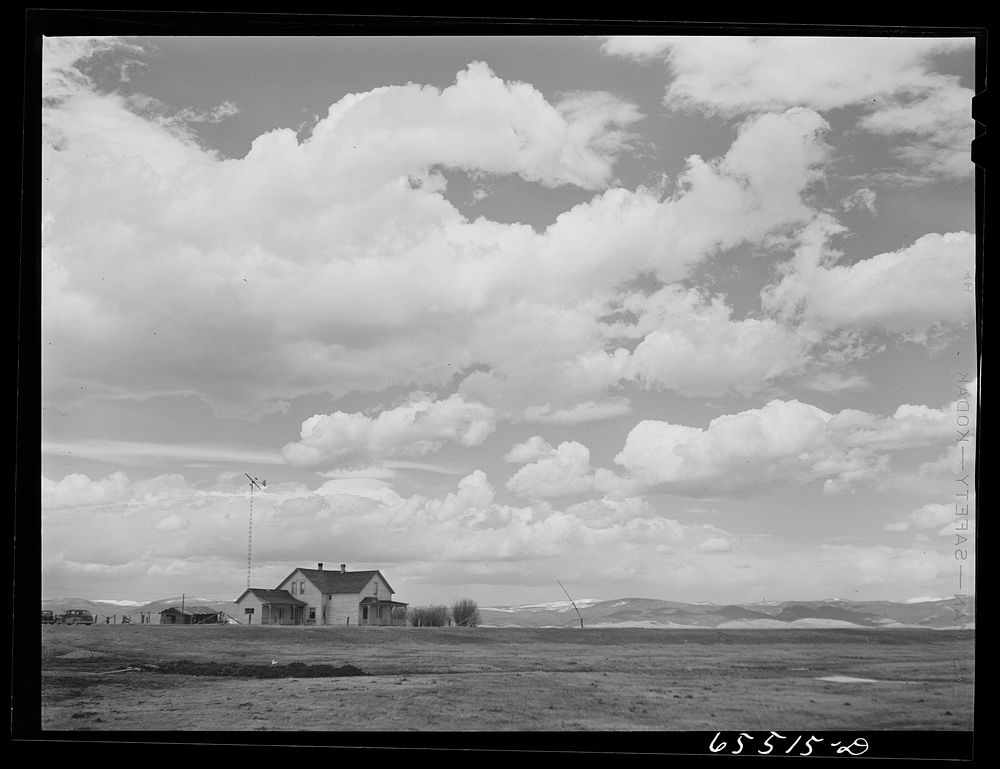 Walt Stewart's ranch house in the Big Hole Basin. His father settled here in the 1890s. Sourced from the Library of Congress.