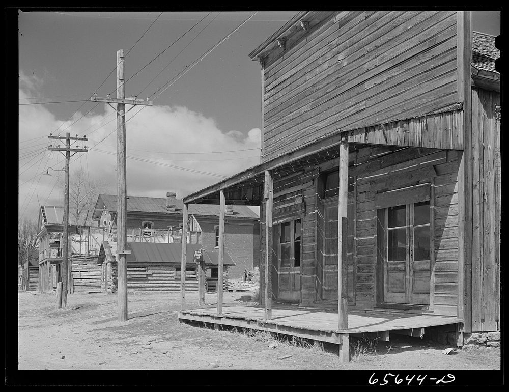 Bannack, Montana. Main street of Bannack, a ghost mining town. Sourced from the Library of Congress.