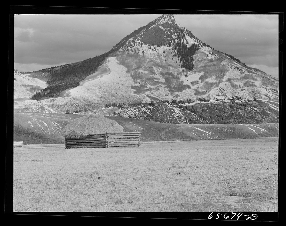 Grand County, Colorado. Haystack and mountain. Sourced from the Library of Congress.