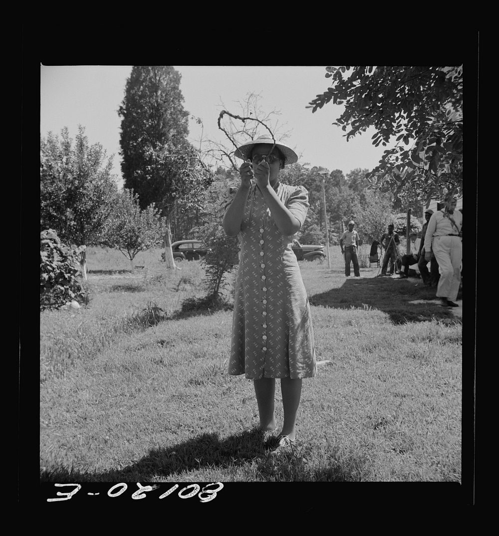 [Untitled photo, possibly related to: Witching for water with a peach limb. Safe well demonstration, Ridge, Maryland, Saint…