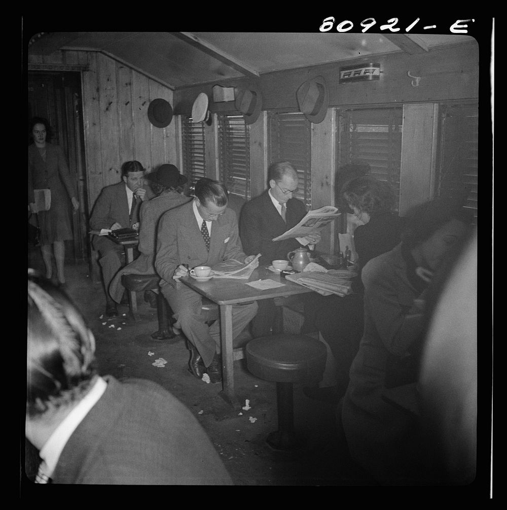 [Untitled photo, possibly related to: Commuters on train to New York City]. Sourced from the Library of Congress.