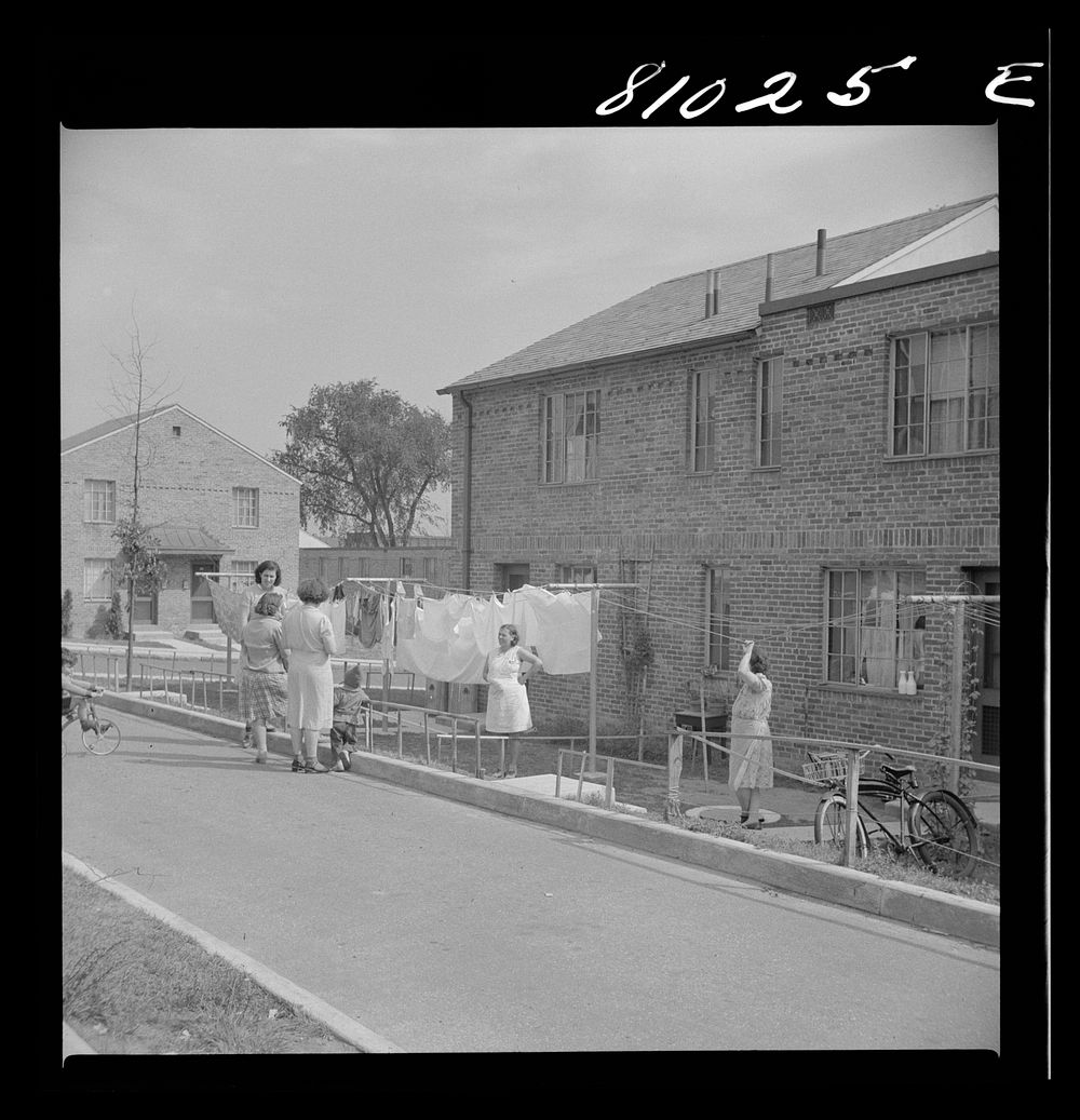 [Untitled photo, possibly related to: Plenty of room to hang out washing in the FHA (Federal Housing Administration) low…