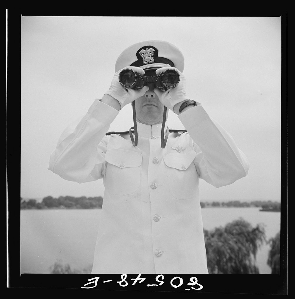 Anacostia, Washington, D.C. Naval air station. Naval officer. Sourced from the Library of Congress.