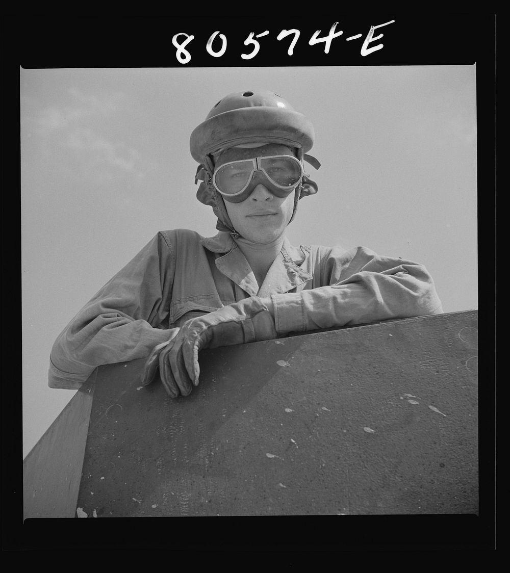 Tank driver. Fort Belvoir, Virginia. Sourced from the Library of Congress.