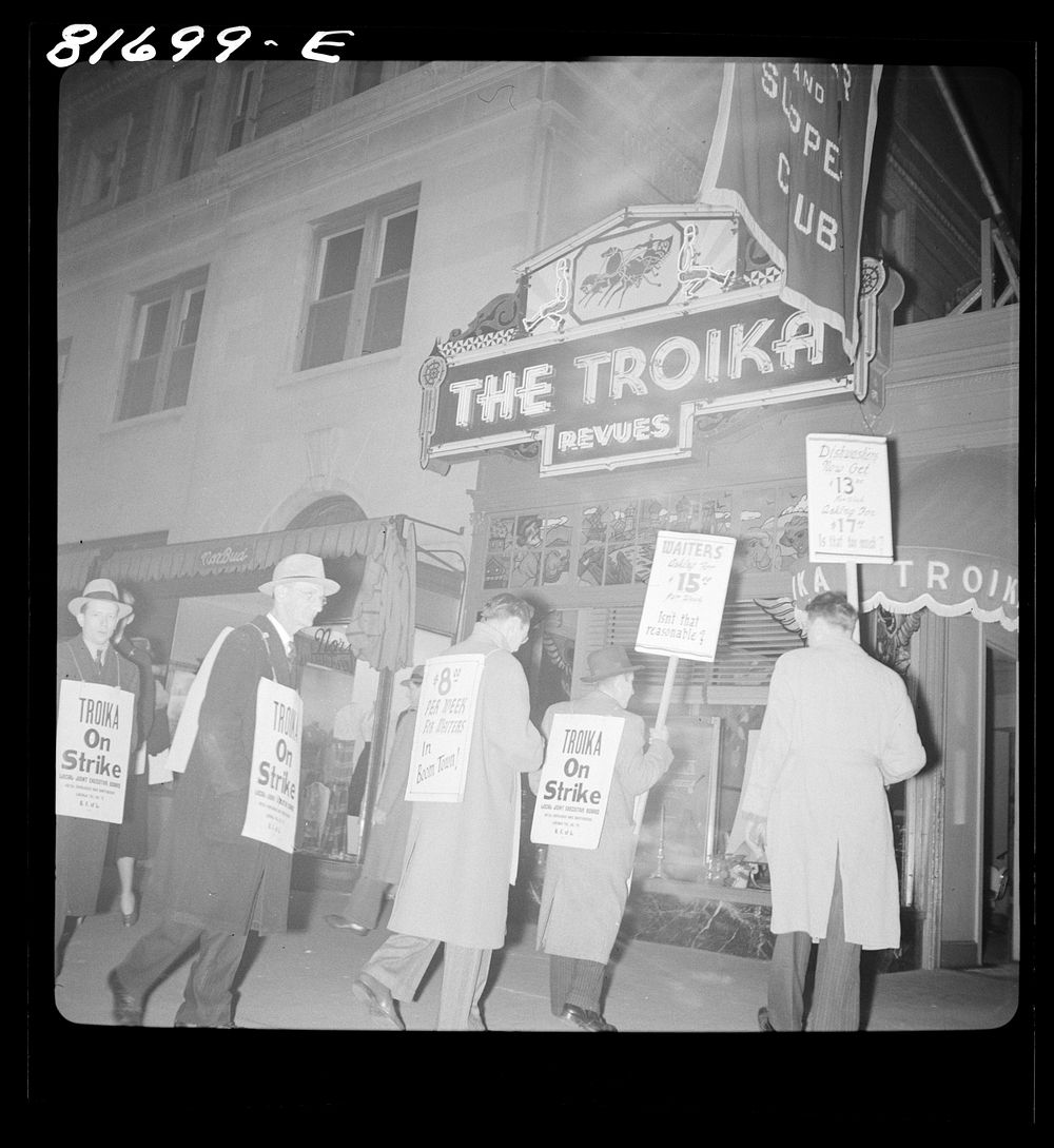Washington, D.C. Nightclub waiters on strike. Sourced from the Library of Congress.