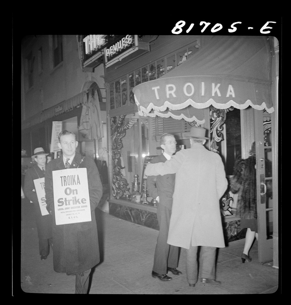 [Untitled photo, possibly related to: Nightclub waiters on strike. Washington, D.C.]. Sourced from the Library of Congress.