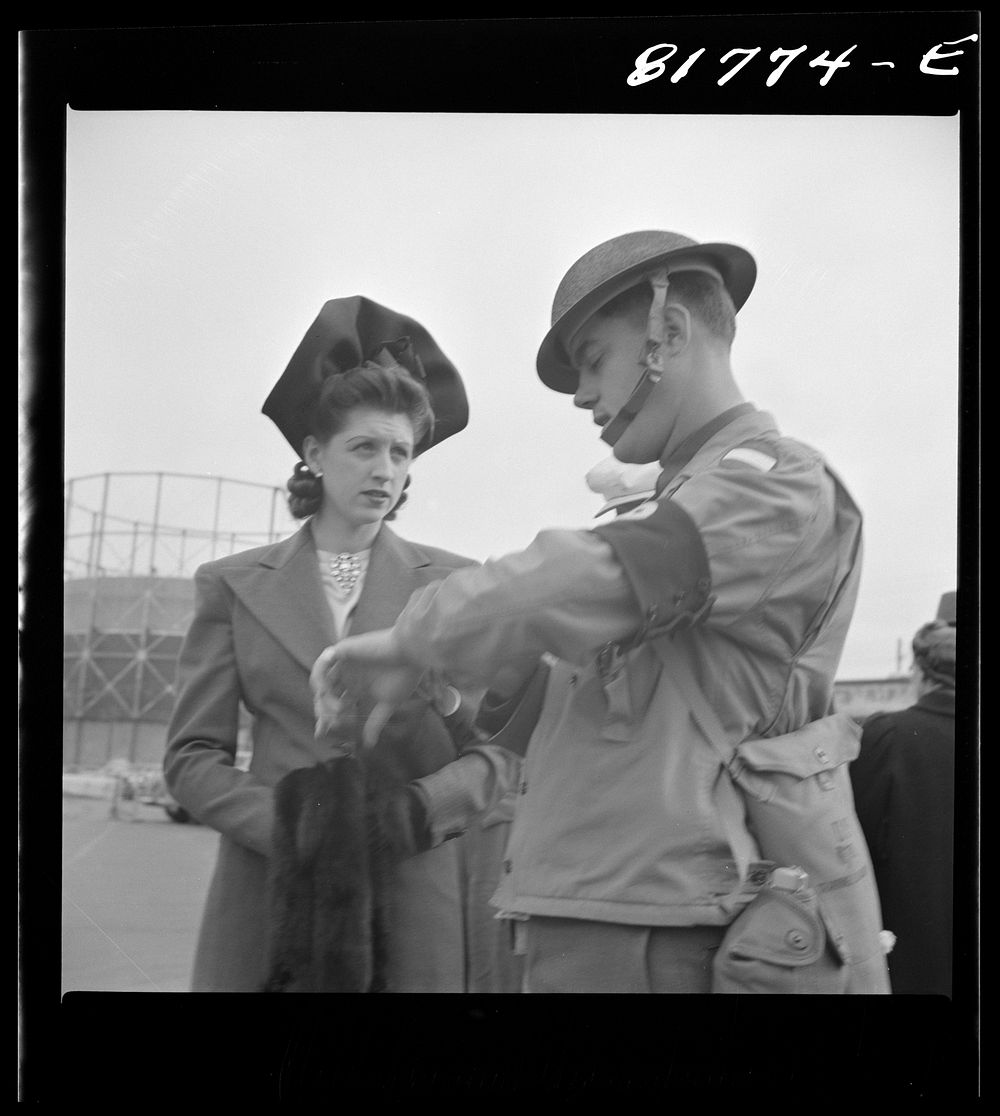 [Untitled photo, possibly related to: Army sentries standing guard at transport dock one day after the Japanese attack on…