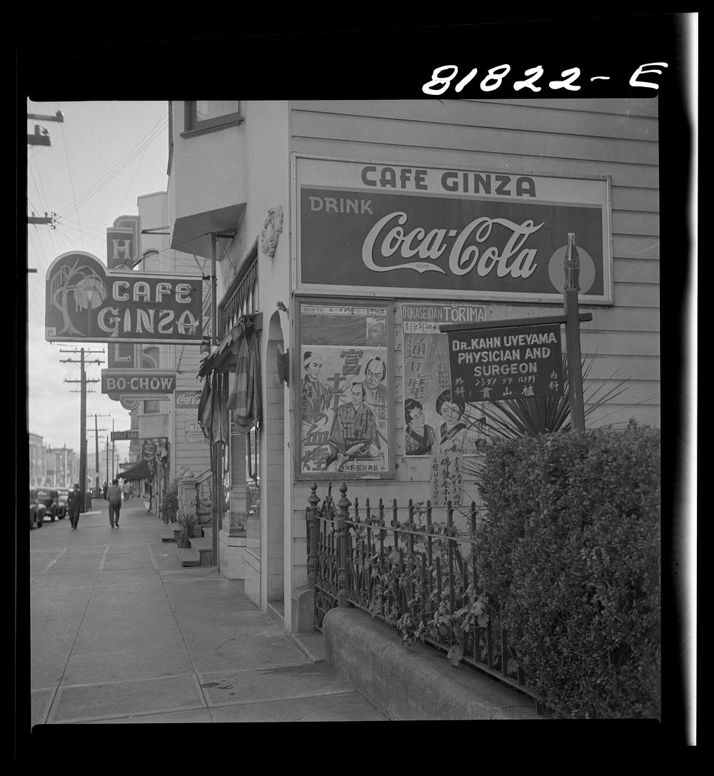 Japanese restaurant, Monday morning, December 8, after the attack on Pearl Harbor. San Francisco, California. Sourced from…